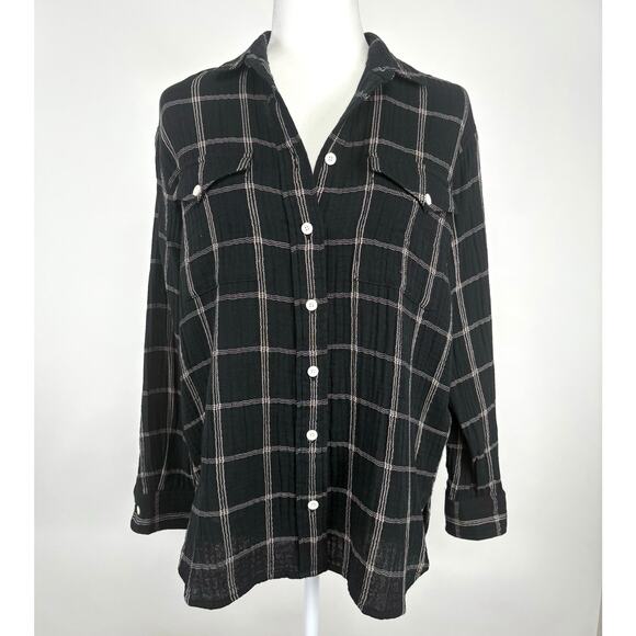 Madewell Oversized Ex Boyfriend Button Down Shirt Size XS Windowpane Classic - Picture 2 of 12